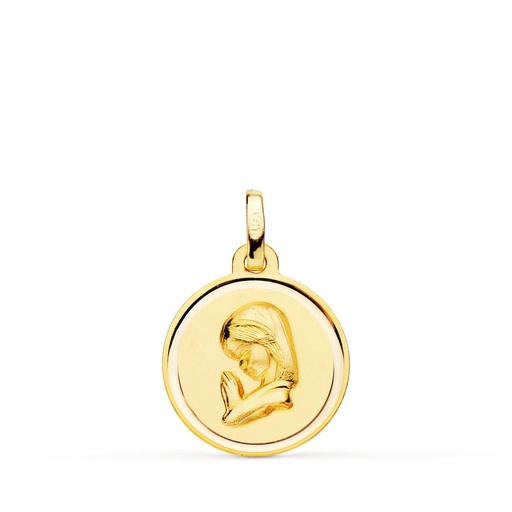 [PP9194-116] 18K MEDALLA ORO AMARILLO VIRGEN NIÑA BISEL 16 MM