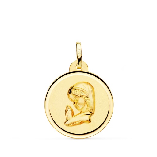 [PP9194-120] 18K MEDALLA ORO AMARILLO VIRGEN NIÑA BISEL 20 MM