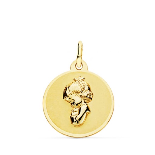 [PP9195-816] 18K MEDALLA ORO AMARILLO VIRGEN NIÑA 16 MM