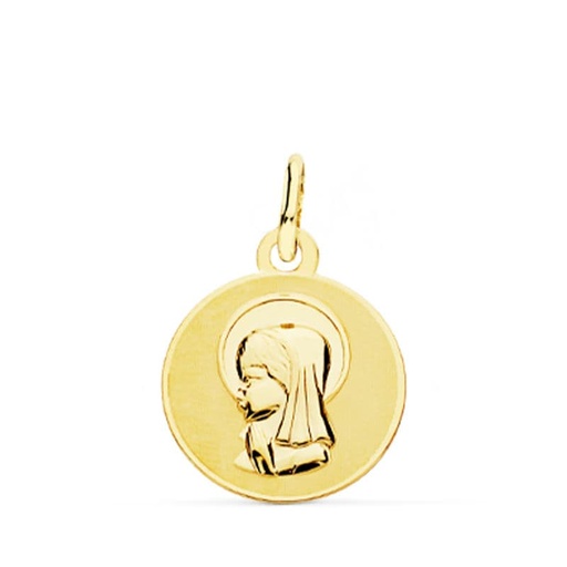 [PP9198-814] 18K MEDALLA VIRGEN NIÑA 14 MM