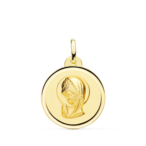 [PP9199-120] 18K MEDALLA ORO AMARILLO VIRGEN NIÑA BISEL 20 MM