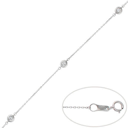 [PU1268] PULSERA ORO BLANCO 18KL CHATONES - 4MM