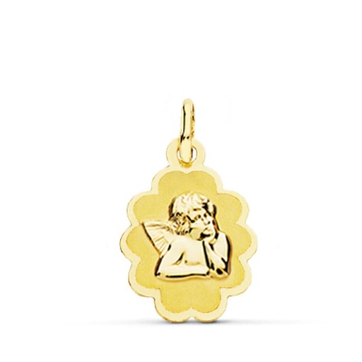[PP9314-817] 18K MEDALLA ANGEL BURLON LASER. 18X12 MM