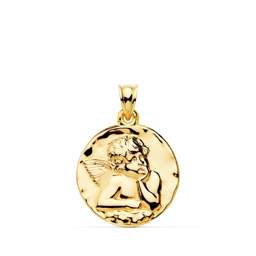 [PP9318-424] 18K MEDALLA ANGEL BURLON BRILLO 24 MM