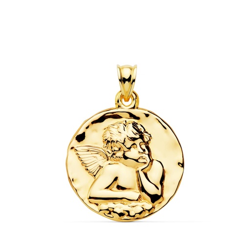[PP9318-428] 18K MEDALLA ANGEL BURLON BRILLO 28 MM