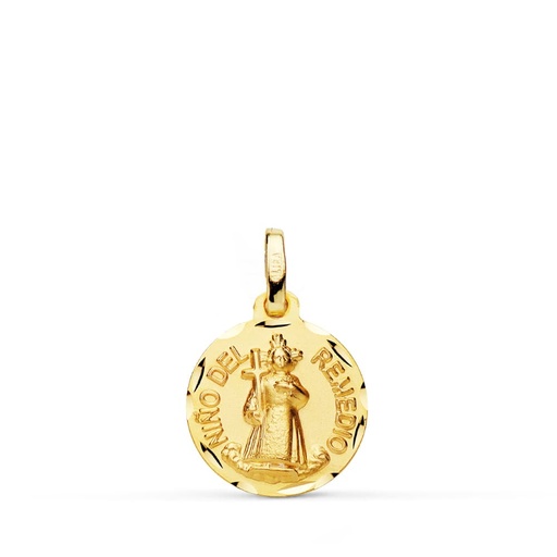 [PP9338-314] 18K MEDALLA NIÑO DEL REMEDIO TALLADA 14 MM