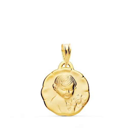 [PP9341-015] 18K MEDALLA ANGEL QUERUBIN 15 MM