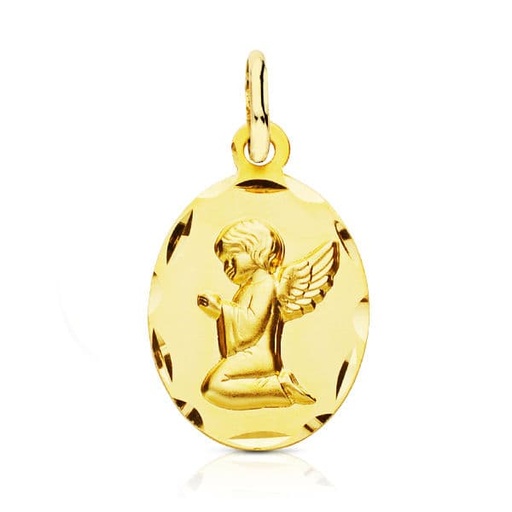 [PP9347-319] 18K MEDALLA ANGEL 19X12 MM
