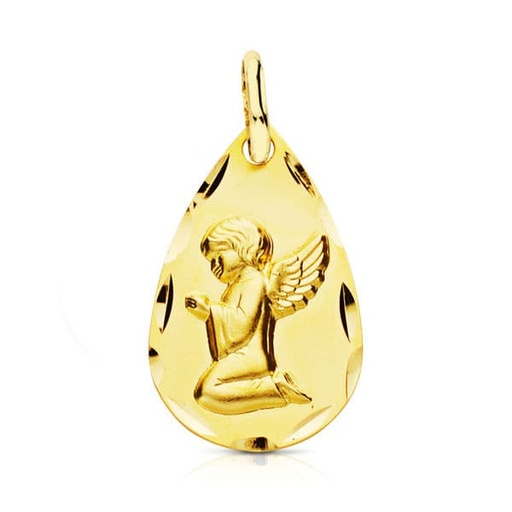 [PP9348-319] 18K MEDALLA ANGEL 19X11 MM