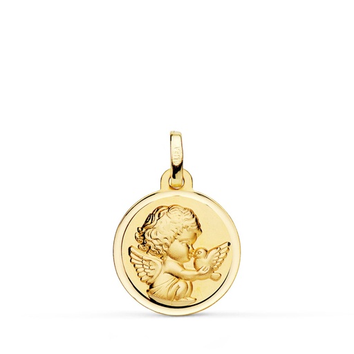 [PP9350-116] 18K MEDALLA ANGEL BURLON CON PALOMA BISEL 16 MM