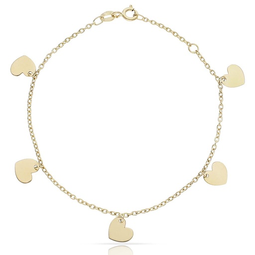 [PU1390] PULSERA ORO 18KL MINI CHARMS CORAZONES