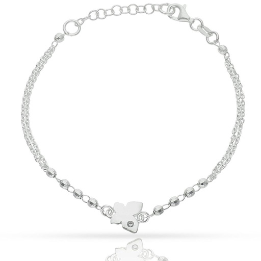 [AG303] PULSERA PLATA 925MM MARIPOSA + BOLAS