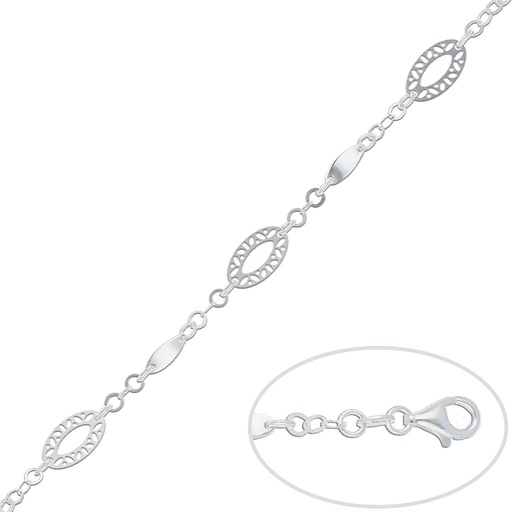 [AG177] PULSERA PLATA 925MM OVALO