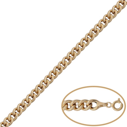 [PU1223] Pulsera oro 18 kt barbada hueca - 6.50mm