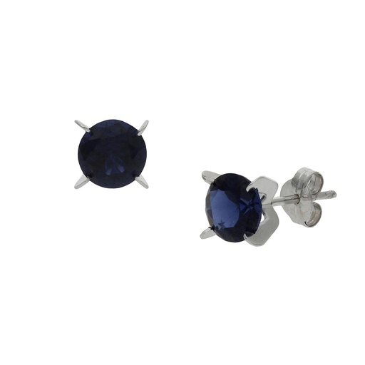 [P1372] Pendientes oro blanco 18 kt azul 