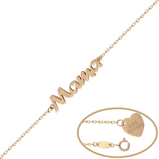 [PU1132] PULSERA ORO 18KL NOMBRE + CORAZON