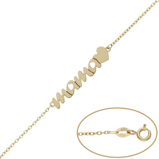 [PU1376] PULSERA ORO 18KL MAMA + CORAZON