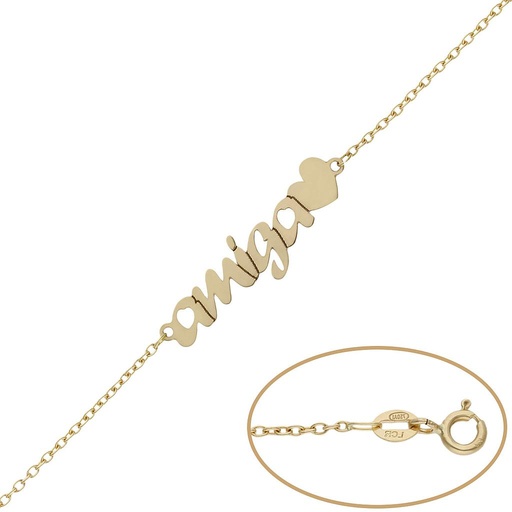 [PU1375] PULSERA ORO 18KL AMIGA + CORAZON