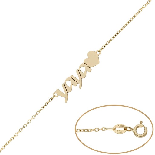 [PU1374] PULSERA ORO 18KL YAYA + CORAZON