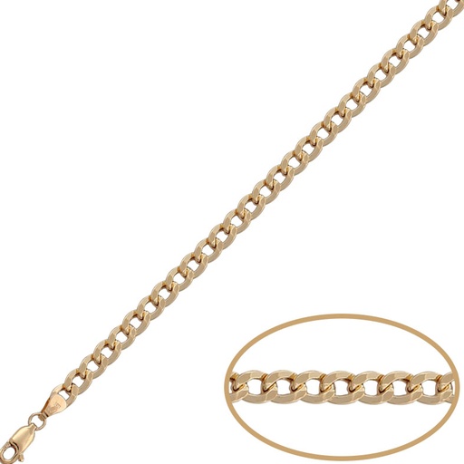 [PU1211] Pulsera oro 18 kt barbada hueca 5mm