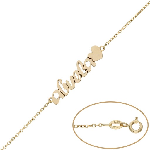 [PU1372] PULSERA ORO 18KL ABUELA + CORAZON