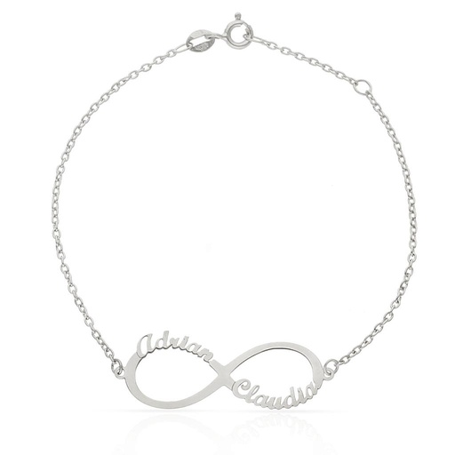 [PU1181] PULSERA ORO BLANCO 18KL INFINITO NOMBRES