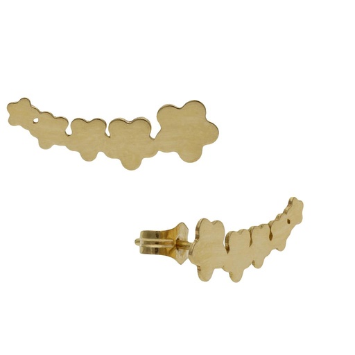 [P1340] Pendientes oro 18 kt trepadores flores