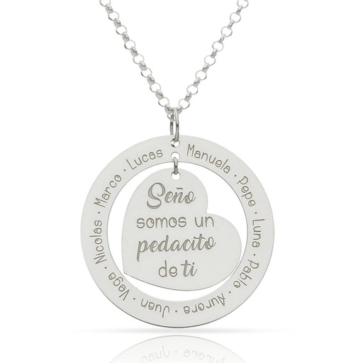 [AG2104] GARGANTILLA PLATA 925MM CERCO + CORAZON - 30MM