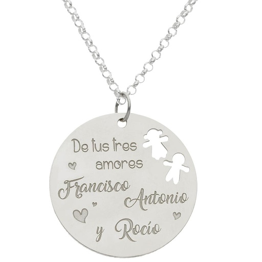 [AG2097] GARGANTILLA PLATA 925MM AMORES - 26MM