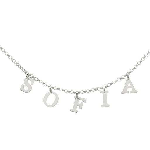 [AG2082] GARGANTILLA PLATA 925MM NOMBRE
