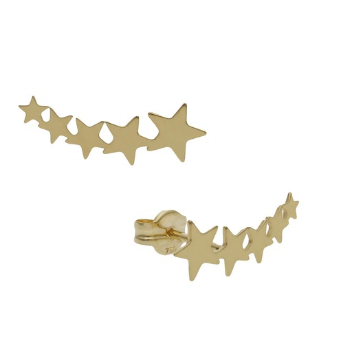 [P1339] Pendientes oro 18 kt trepadores estrellas