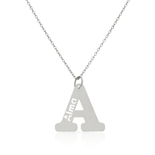 [AG2089] GARGANTILLA PLATA 925MM LETRA + NOMBRE
