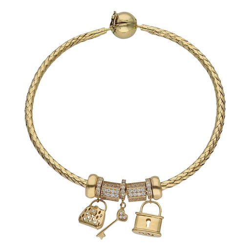 [CH75] PULSERA ORO 18 KL FLEXIBLE - CANDADO DEL AMOR