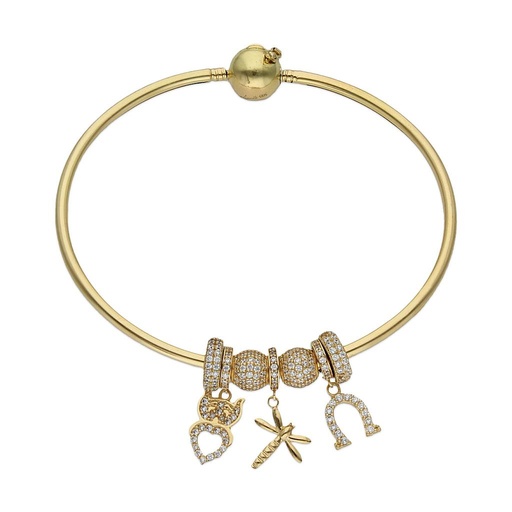 [CH73] PULSERA ORO 18KL RIGIDA - SUERTE