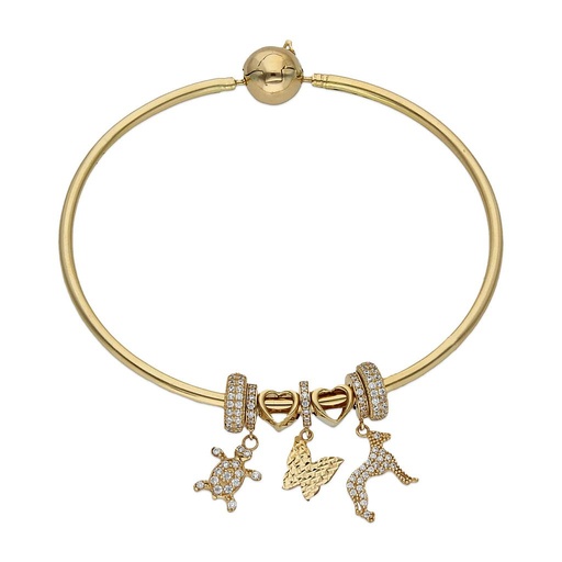 [CH71] PULSERA ORO 18KL RIGIDA - ANIMALES