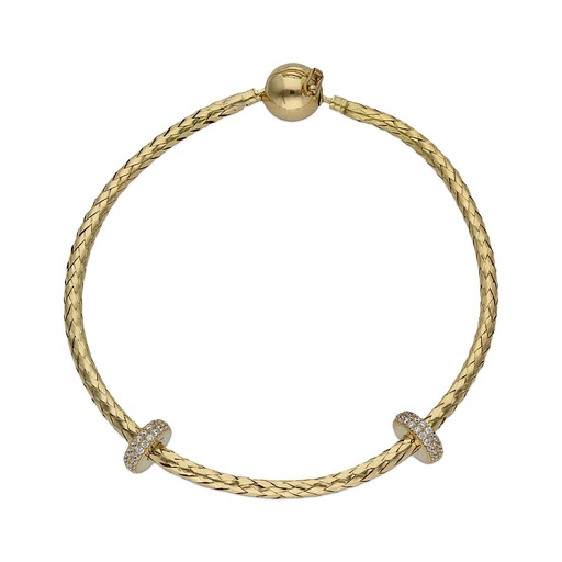 [CH4] PULSERA ORO 18KL FLEXIBLE STOPPERS CIRCONITAS